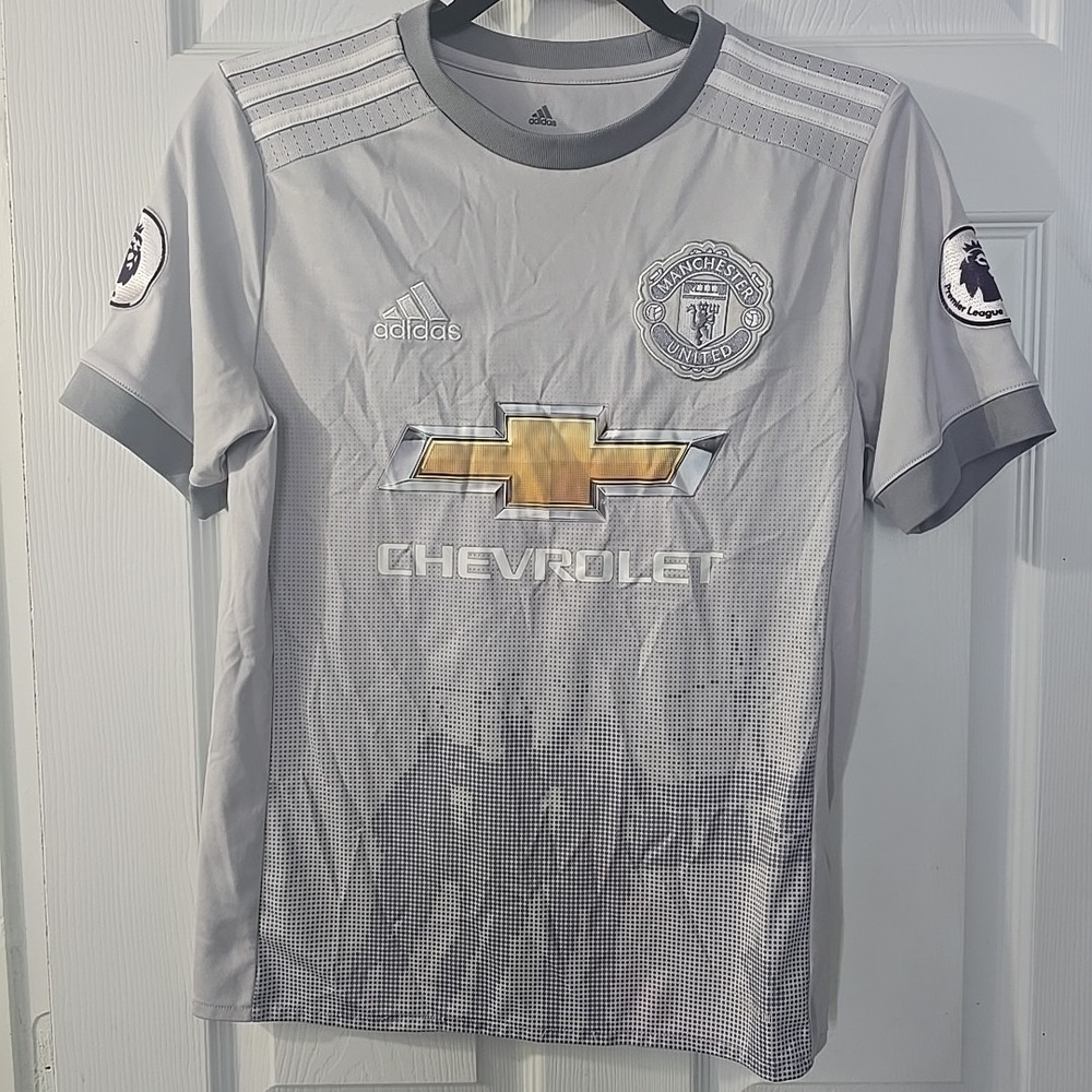 Manchester United Third Soccer Grey #9‎ Lukaku Jersey 2017/18 Youth L Adidas